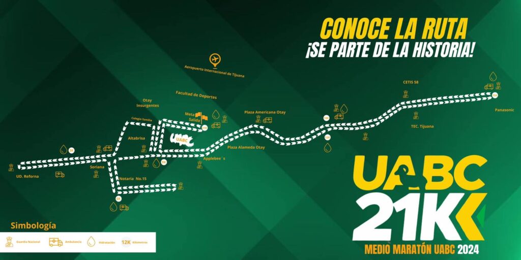 ruta medio maraton uabc 2024