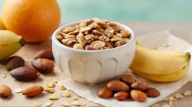 Mesa colorida con snacks y ambiente acogedor