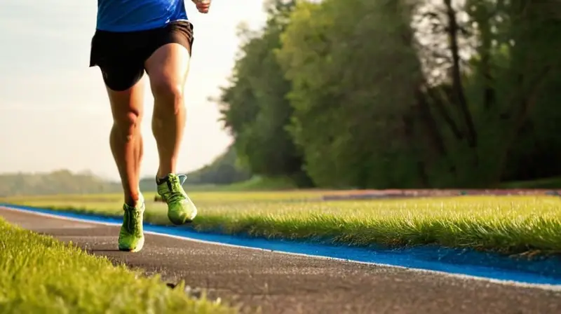 Corredor en pista iluminada por el sol