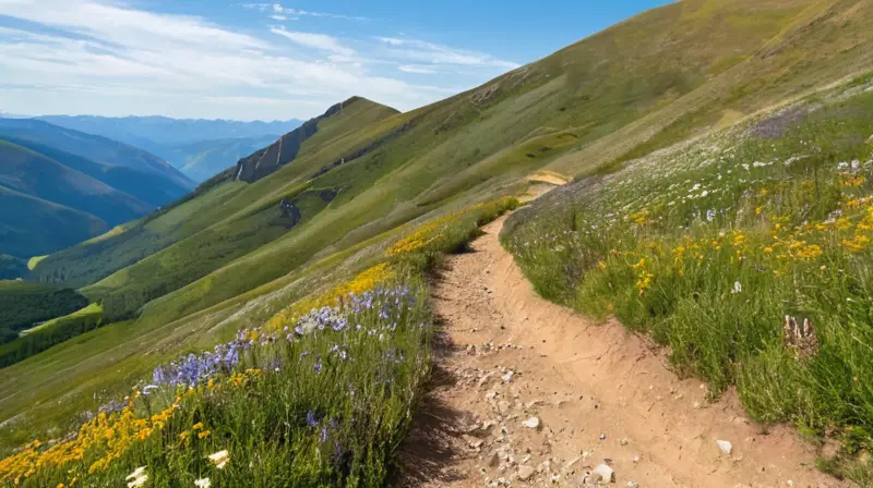 Corredor en montañas, esfuerzo y belleza natural