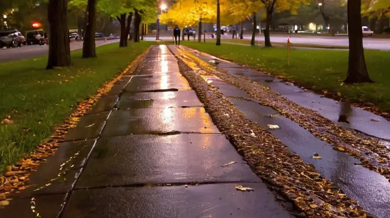 Calle urbana iluminada