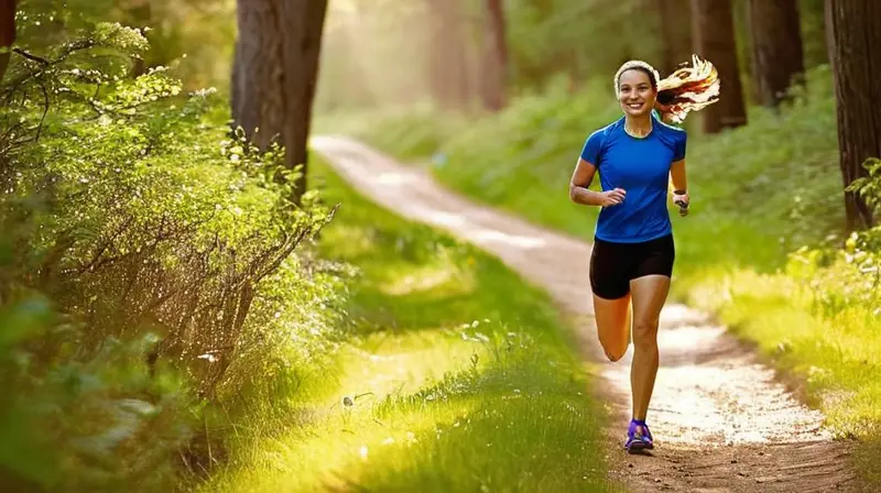 Corredores en sendero soleado y vibrante