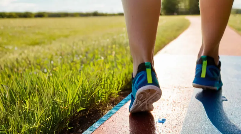 Corredor en pista soleada, ambiente tranquilo y vibrante