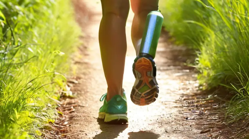 Corredor enérgico en un paisaje vibrante