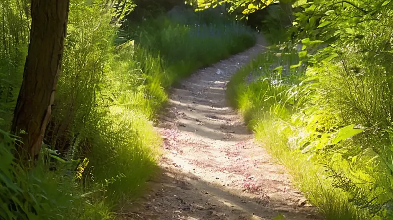 Sendero forestal vibrante y lleno de vida