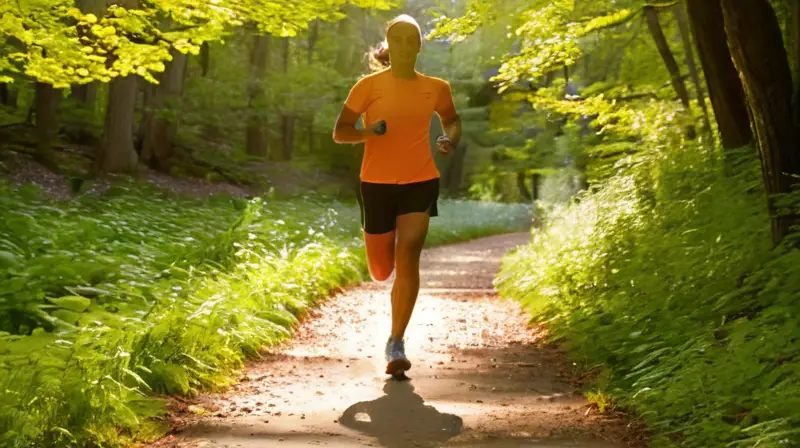 Corredor determinado en sendero iluminado