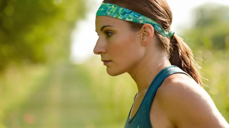 Retrato intenso de un corredor exhausto