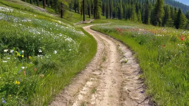 Paisaje montañoso sereno con corredor descansando