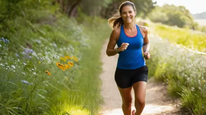 Dos corredores disfrutan de un camino soleado