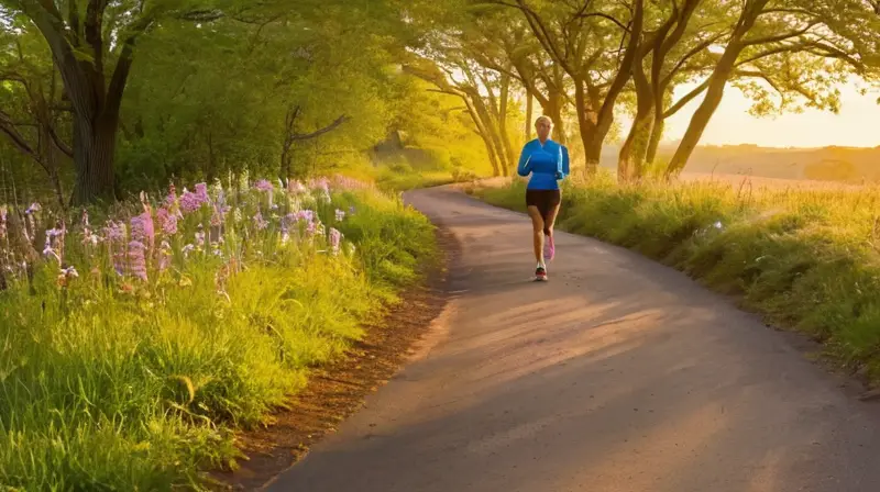 Parque al amanecer, energía y vitalidad