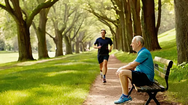 Escena vibrante de corredores en un parque