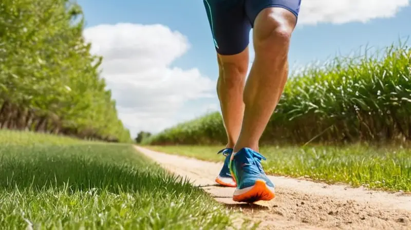 Corredor en pista bajo sol radiante