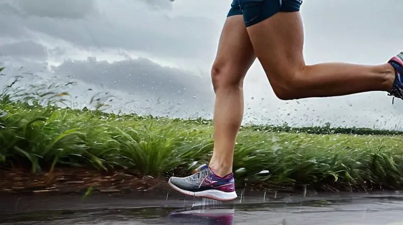 Corredor vibrante en lluvia, frescura y movimiento