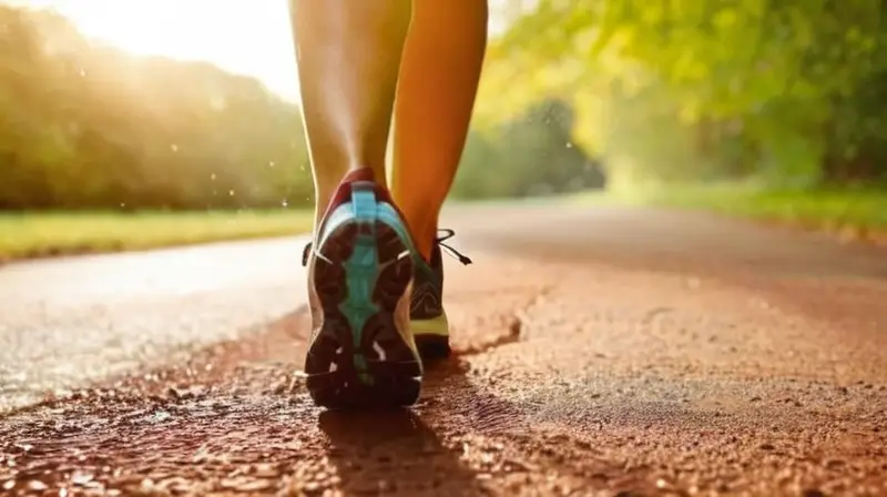 Corredor concentrado en pista soleada y animada