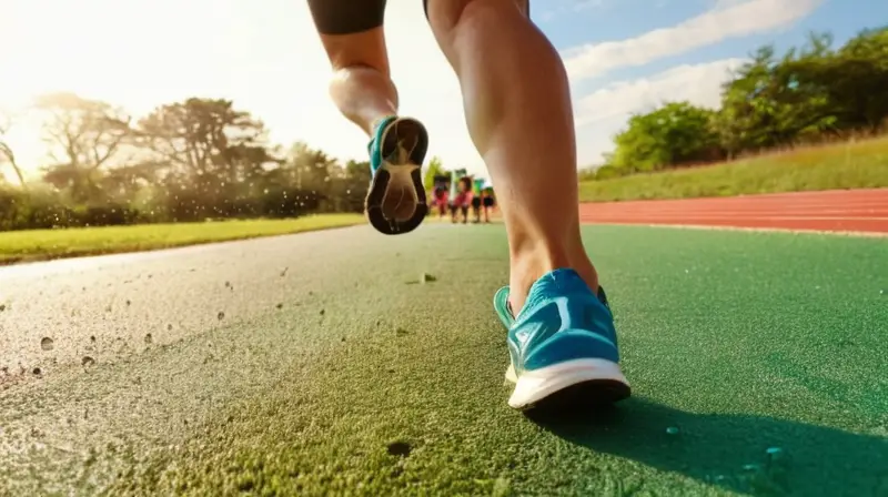 Runners enérgicos corren bajo el sol