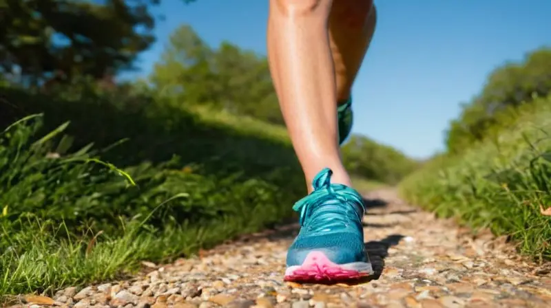 Corredor enérgico avanza por un camino soleado