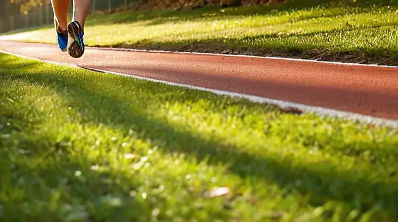 Corredor en pista iluminada