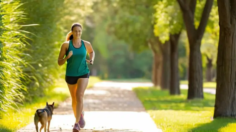 Corredores en un parque soleado y vibrante
