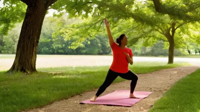 Un parque sereno con diversas actividades recreativas
