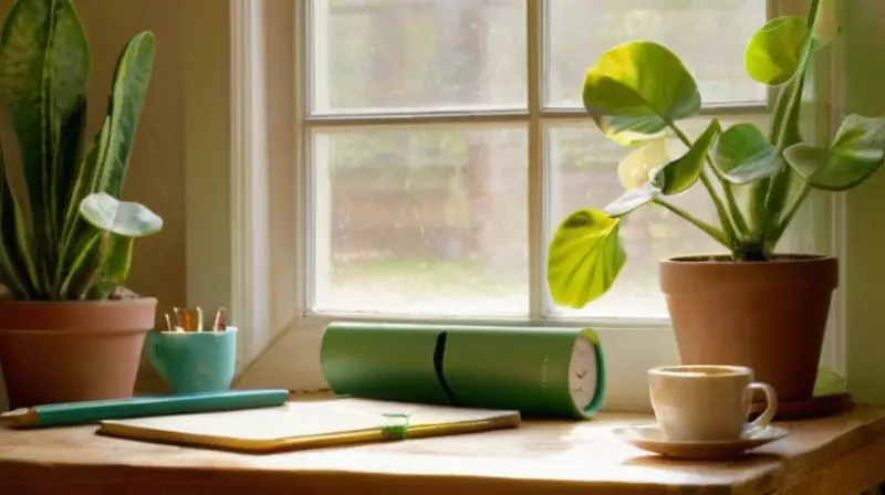 Habitación iluminada que inspira tranquilidad y enfoque