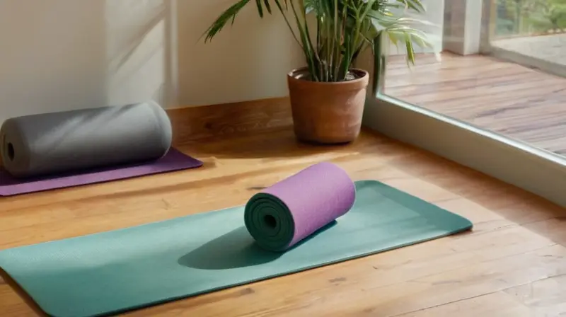 Sala iluminada y acogedora para ejercicio