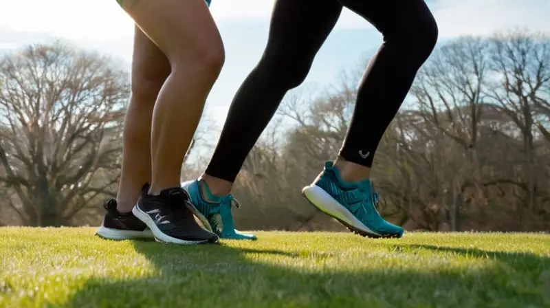 Corredor en chaqueta térmica en una mañana fría