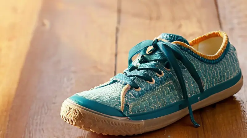 Zapatillas desgastadas con luz suave y cuidado
