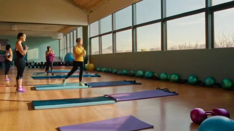 Gimnasio vibrante lleno de energía y concentración