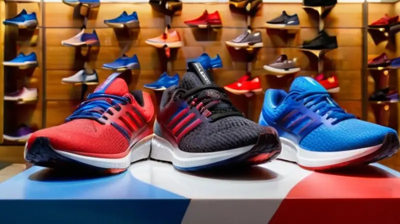 Exhibición vibrante de zapatillas deportivas