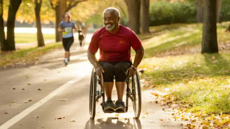 Corredores diversos disfrutan un parque soleado