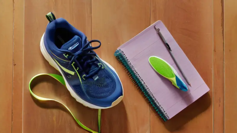 Habitación iluminada con zapatillas organizadas