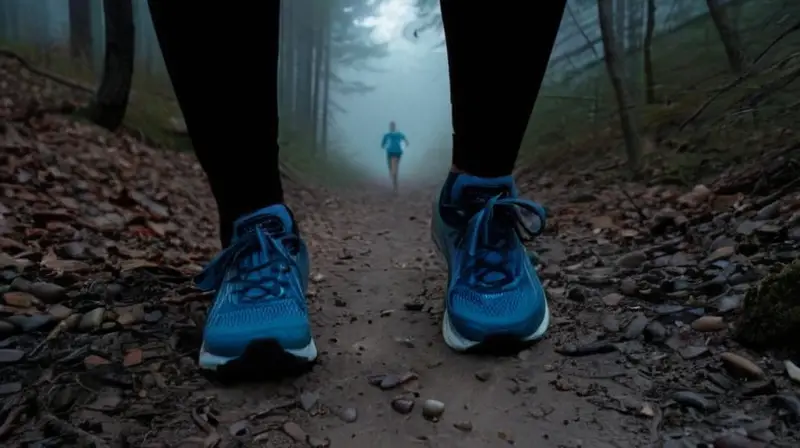 Corredor solitario en un bosque oscuro