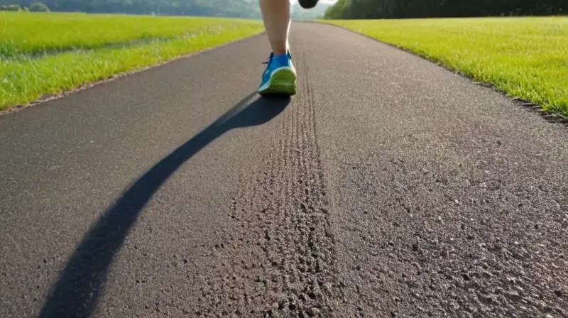 Corredor concentrado en pista soleada