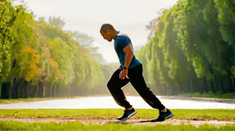 Atletas entrenando en un parque soleado
