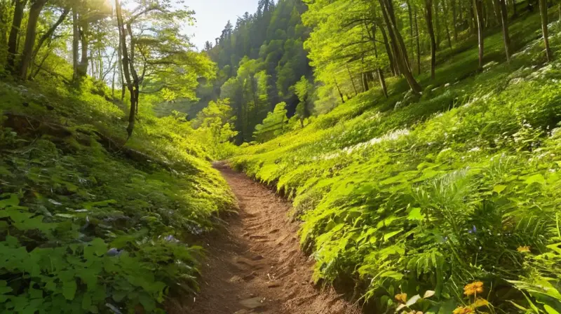 Corredor determinado en un bosque desafiante