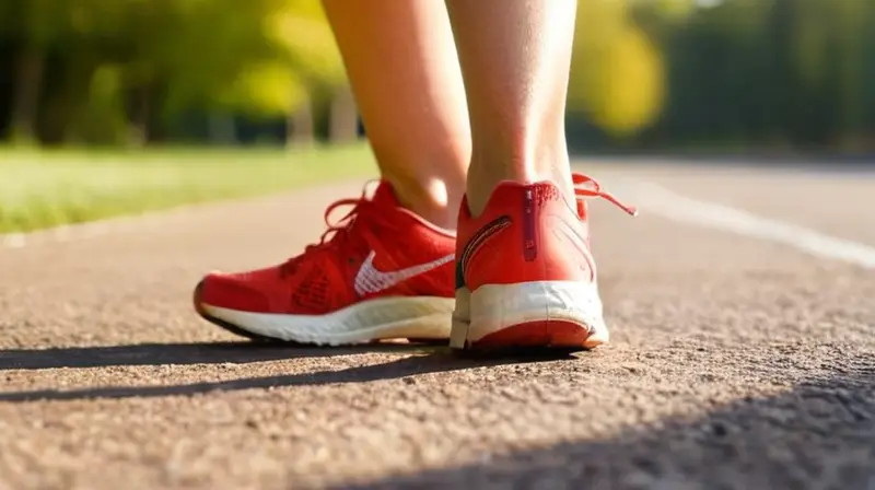Primer plano de pies corriendo iluminados