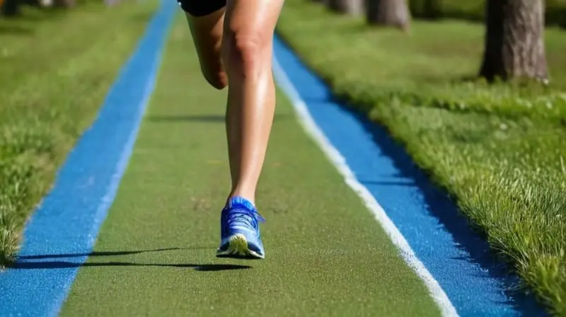 Corredor en pista bajo luz solar brillante