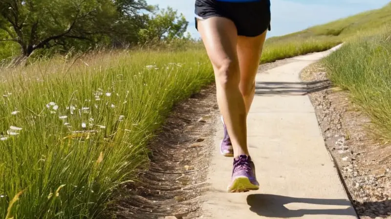 Corredor en sendero soleado y vibrante