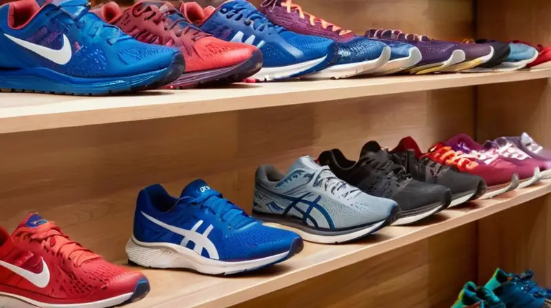 Tienda de zapatos iluminada y vibrante