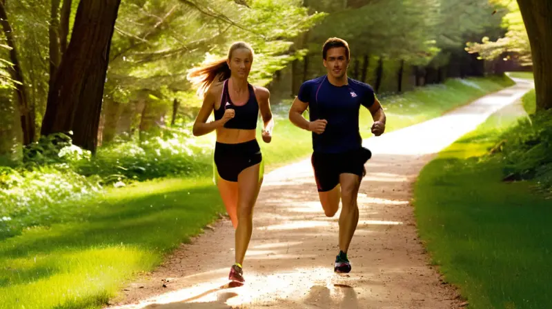 Corredores en un parque bajo el sol