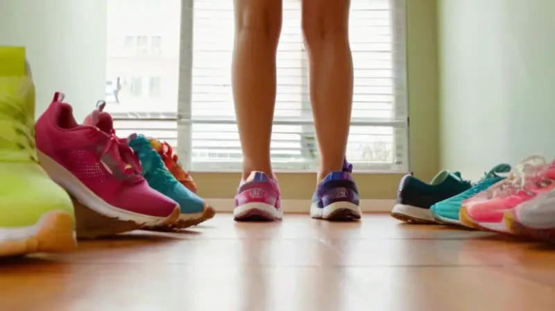 Zapatos deportivos exhibidos en un ambiente acogedor