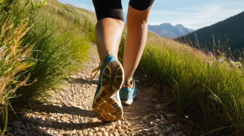 Corredor en un hermoso sendero montañoso