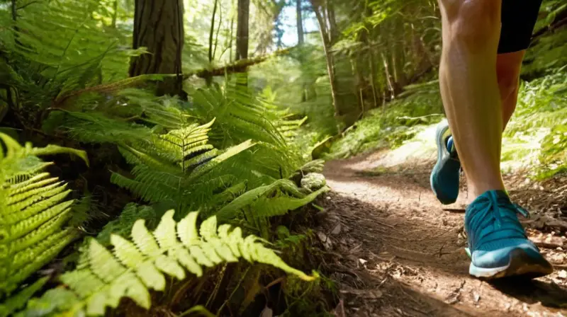 Corredores en un bosque iluminado y vibrante