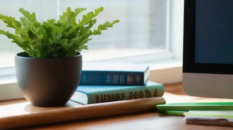 Escritorio ordenado que inspira productividad y calma