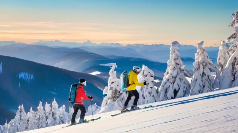 Esquí en paisajes nevados y soleados