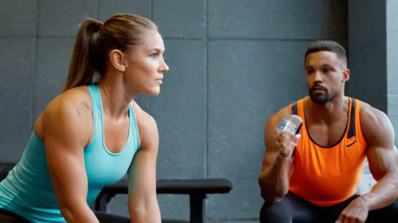 Gimnasio iluminado, atletas en acción y motivación