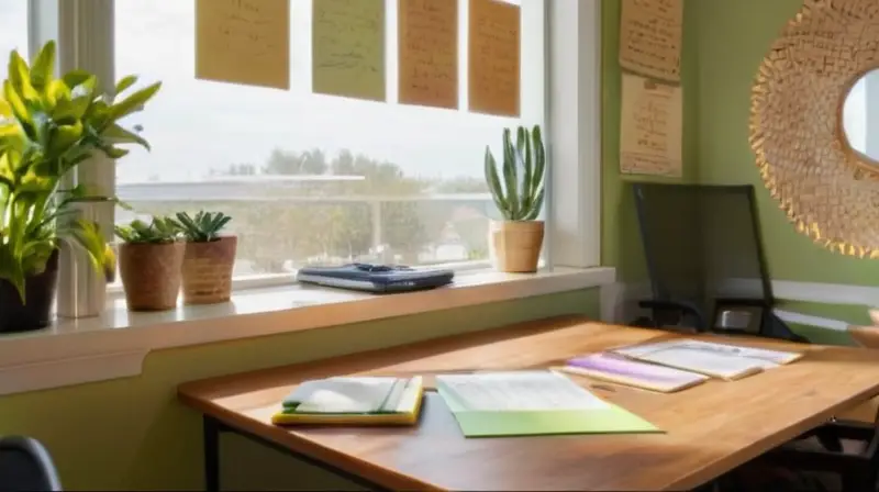 Oficina luminosa y organizada