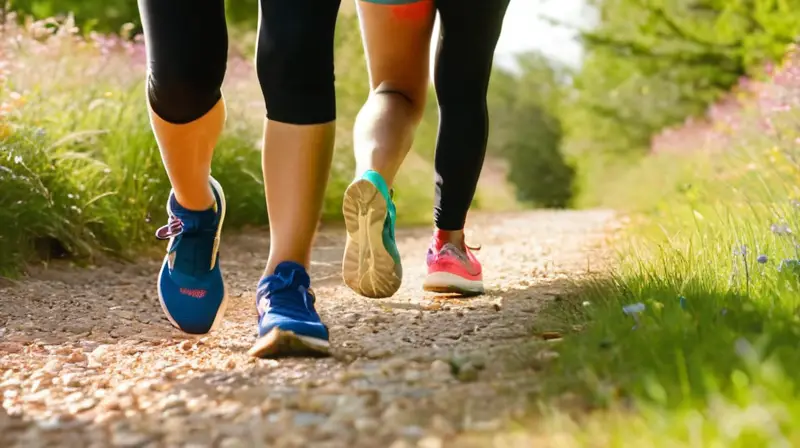 Corredores diversos disfrutan un camino vibrante