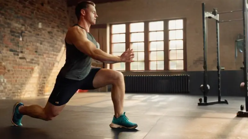 Gimnasio iluminado, atletas concentrados y motivados