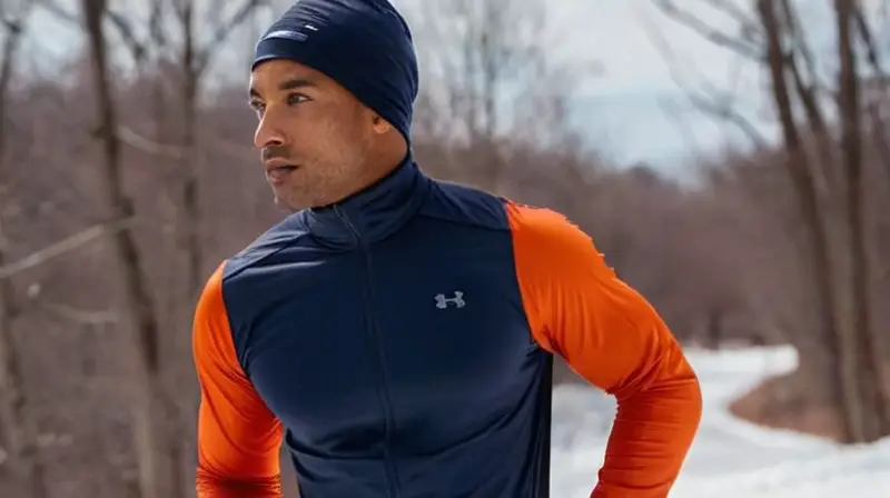 Corredor invernal en acción sobre sendero